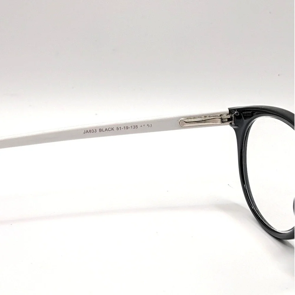 Jonathan Adler (+1.50) JA803 Black White Round Eyeglasses Frames 51-19-135